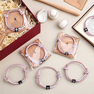Alloy & Polyester Cord Bracelets for Women Men BJEW-WH0041-54-1