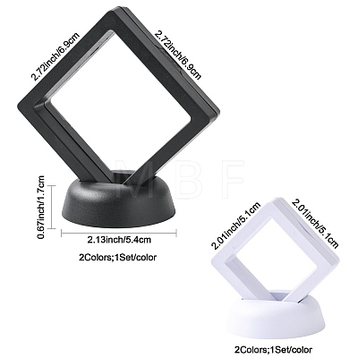 4Pcs 4 Styles Plastic 3D Floating Frame Display Holder ODIS-FS0001-02C-1