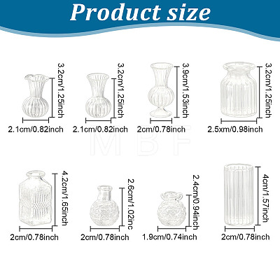 GOMAKERER 8Pcs 8 Styles Glass Vase AJEW-GO0001-74-1