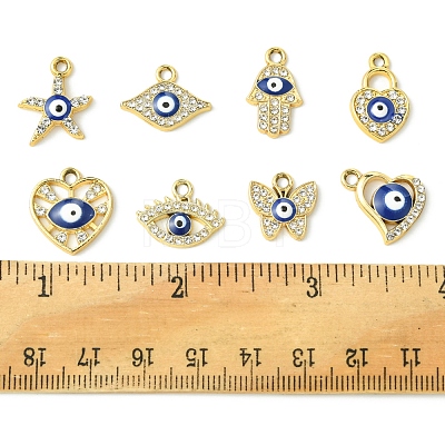 16Pcs 8 Styles UV Plating Alloy Enamel Pendants FIND-FS0002-74-1