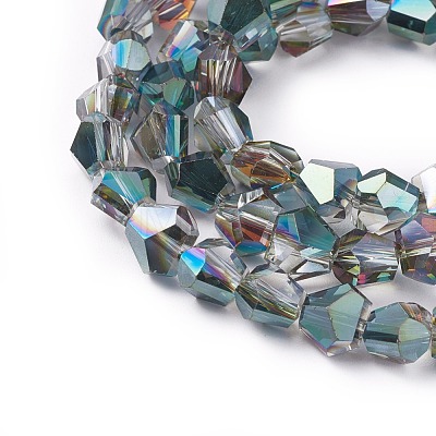 Electroplate Glass Beads Strands EGLA-F144-HP01-B-1