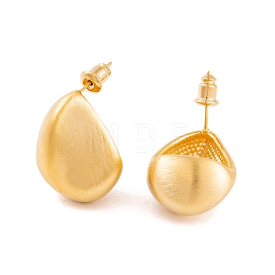 Drawbench Teardrop Brass Stud Earrings for Women EJEW-G391-08G-1