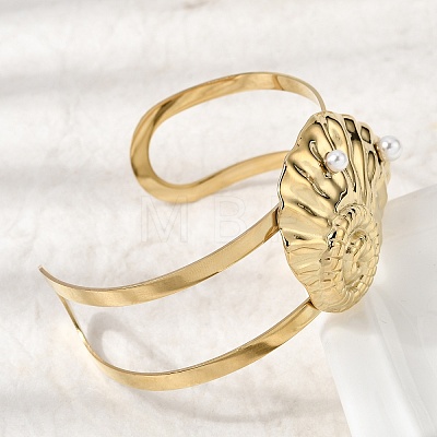 Stylish 304 Stainless Steel Cuff Bangles BJEW-K302-01D-G-1