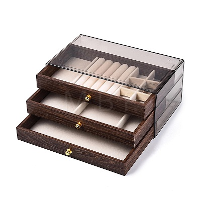 3-Tier PET Plastic Jewelry Storage Drawer Boxes CON-N016-07-1