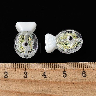 Handmade Foil Lampwork Fish Beads FOIL-Z001-01J-1