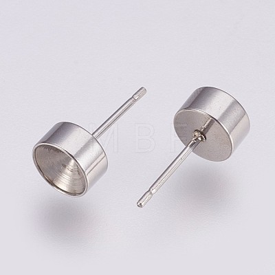 304 Stainless Steel Stud Earring Settings STAS-I088-H-02P-1