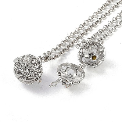 Brass with Rhinestone Pendant Necklaces NJEW-G089-03B-P-1