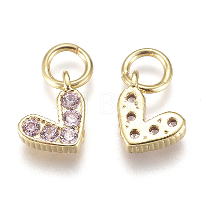 Brass Micro Pave Cubic Zirconia Charms ZIRC-F111-08G-09-1