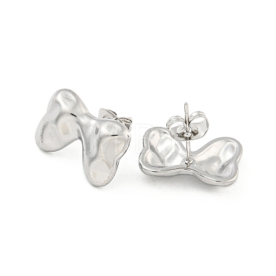 Non-Tarnish Bowknot 304 Stainless Steel Ear Studs EJEW-L290-020P-1