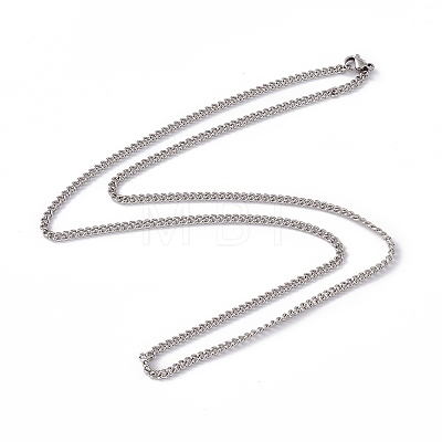 201 Stainless Steel Curb Chain Necklace for Men Women NJEW-P268-A37-1X5-1