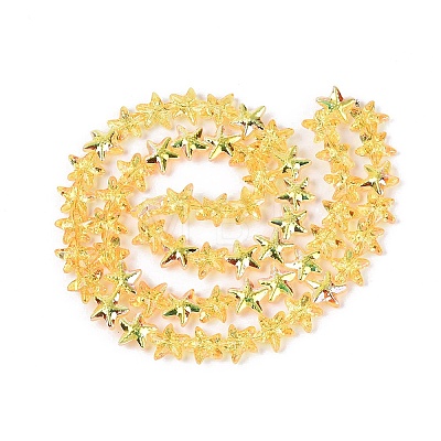 Electroplate Transparent Glass Beads Strands EGLA-Q136-01A-06-1