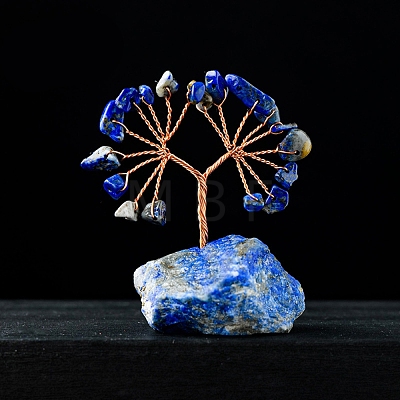 Natural Lapis Lazuli Chips Tree Decorations PW-WG50377-06-1