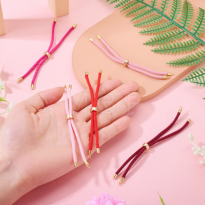 5Pcs 5 Colors Polyester Cord Bracelet Making MAK-TA0001-40-1