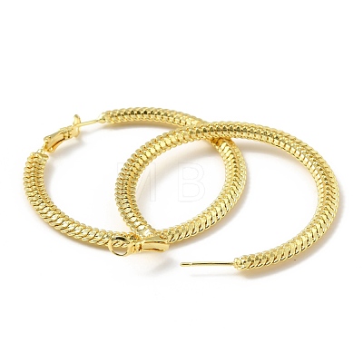 Brass Chain Wrap Big Hoop Earrings for Women EJEW-A070-04G-1