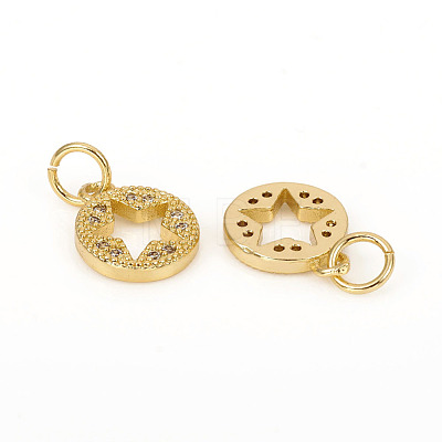 Brass Micro Pave Cubic Zirconia Charms ZIRC-L096-04G-1