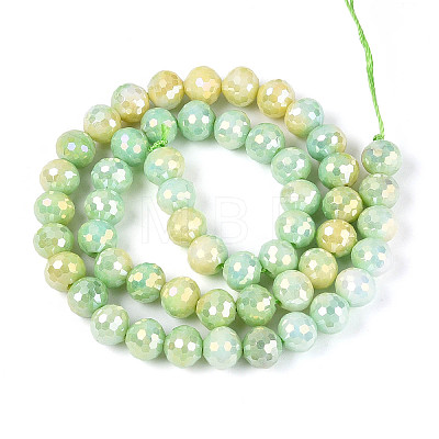 Anti-Tarnish Electroplate Glass Beads Strands GLAA-N056-8mm-06-1