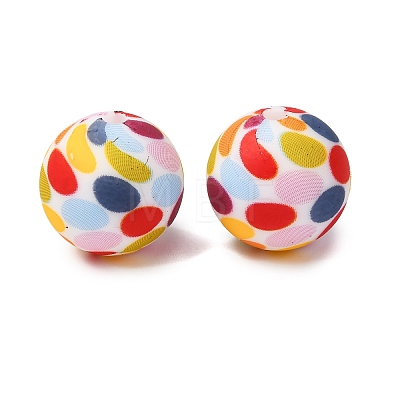 Food Grade Eco-Friendly Printed Silicone Beads SIL-A013-01A-06-1