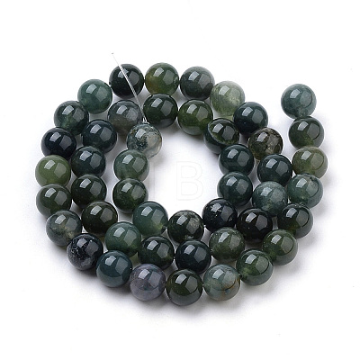 Natural Moss Agate Beads Strands X-G-I199-06-10mm-1