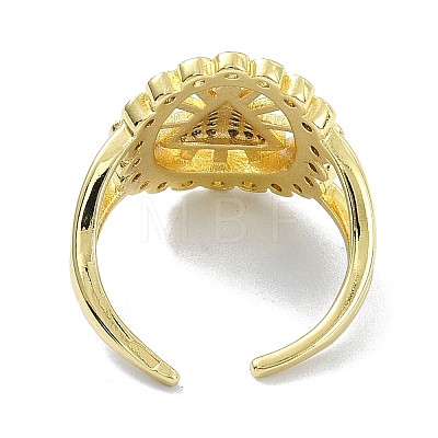 Brass with Cubic Zirconia Ring RJEW-B051-56G-1