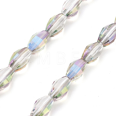 Electroplate Transparent Glass Beads Strands EGLA-M032-03A-HR03-1