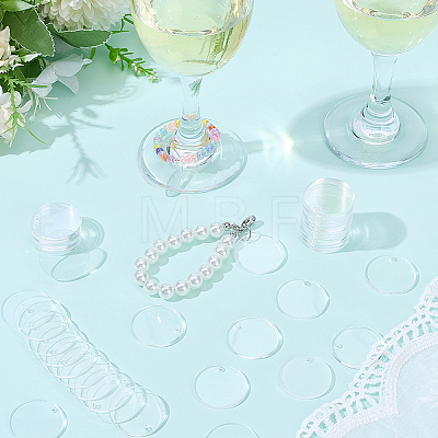 100Pcs Transparent Acrylic Pendants OACR-SC0002-99A-1