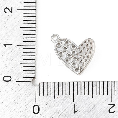 Valentine's Day Brass Micro Pave Clear Cubic Zirconia Charms KK-D225-08P-1