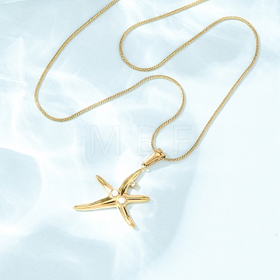 304 Stainless Steel Crystal Rhinestone Pendant Necklaces for Women NJEW-F378-01G-02-1
