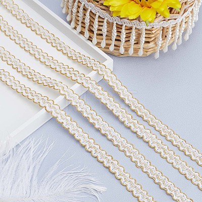 Polyester Wavy Lace Ribbons OCOR-WH0082-21A-1
