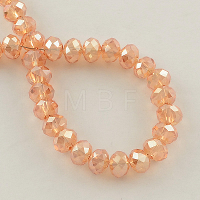 Electroplate Faceted Rondelle Glass Bead Strands EGLA-S096-8mm-M-1