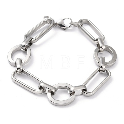 Tarnish Resistant 304 Stainless Steel Oval Link Chain Bracelets BJEW-I293-03P-1