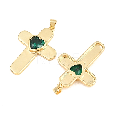 Brass Glass Pendants KK-P353-12G-05-1