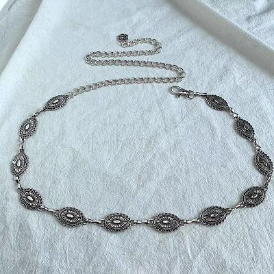 Tibetan Style Zinc Alloy & Iron Oval Link Chain Waist Belly Chains WGB4B33-03-1