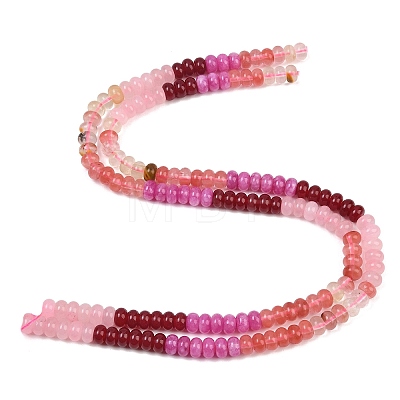 Cherry Quartz Glass and Natural White Jade Beads Strands G-NH0006-A16-01-1