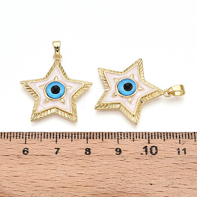 Brass Enamel Pendants KK-T070-75B-1