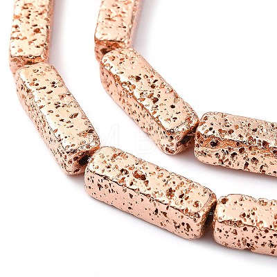 Electroplated Natural Lava Rock Beads Strands G-I360-K03-03-1