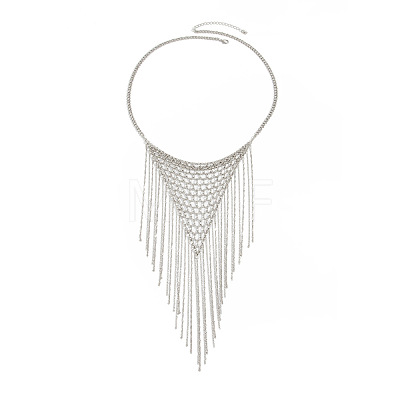 Iron Mesh Tassel Bib Necklaces for Women FS-WGB956F-02-1