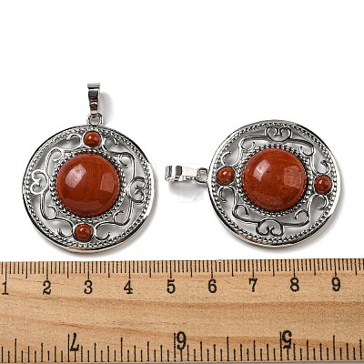 Natural Red Jasper Pendants G-Q158-03P-1