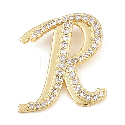 Brass Micro Pave Clear Cubic Zirconia Pendants CU-CBA8481-01G-R-1