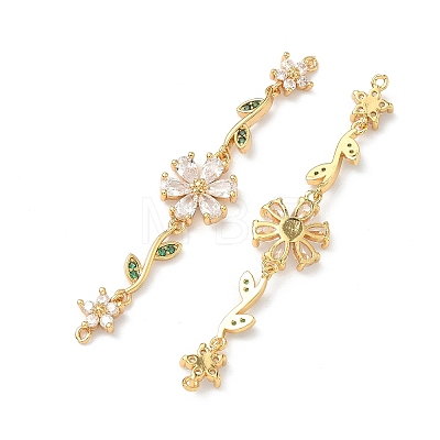 Brass Pave Cubic Zirconia Connector Charms KK-Z139-02G-02-1