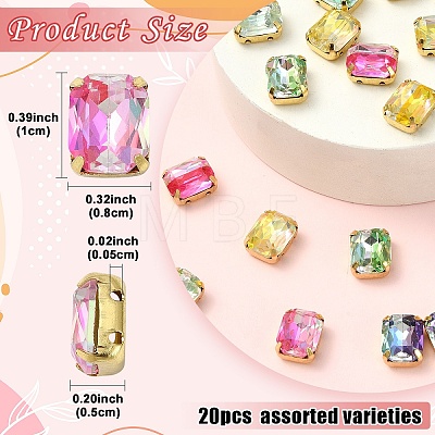 20Pcs Sew on Rhinestone GLAA-YW0005-61-1