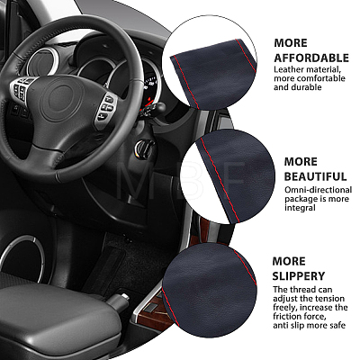 DIY Hand Sewing Leather Steering Wheel Cover AJEW-FH0003-38-1