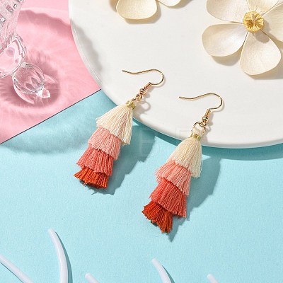 Colorful Tassel Pendants Dangle Earrings for Women EJEW-JE06110-1