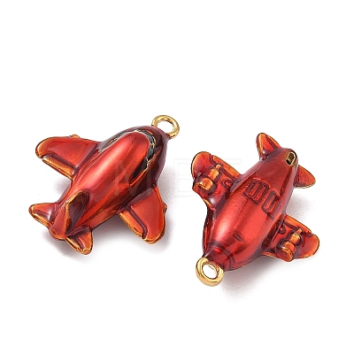 304 Stainless Steel Enamel Pendants STAS-F347-09G-1