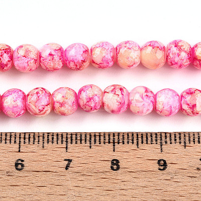 Baking Paint Glass Beads Strands DGLA-N003-6mm-A01-1