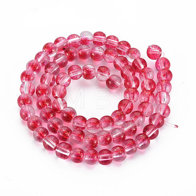 Transparent Spray Painted Glass Bead Strands GLAA-N035-03B-B04-1