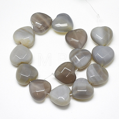Natural Grey Agate Beads Strands G-S357-E02-08-1