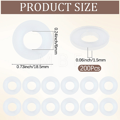 200Pcs Nylon Gaskets FIND-GF0009-37C-1
