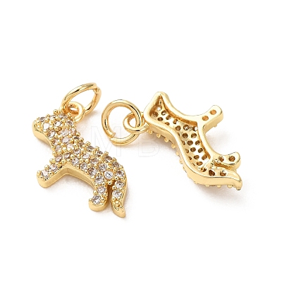 Brass Micro Pave Clear Cubic Zirconia Pendants CU-E003-18G-12-1
