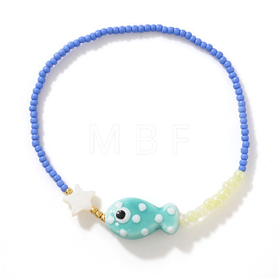 Handmade Porcelain & Resin Beads Stretch Bracelets for Women RS1476-6-1