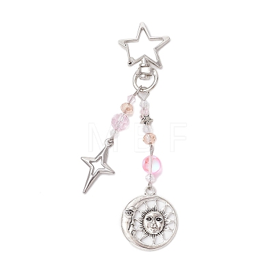 Glass Bead & Alloy Pendant Decorations HJEW-JM03016-04-1